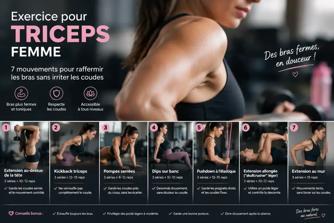 Exercice pour triceps femme : 7 mouvements pour raffermir les bras sans irriter les coudes