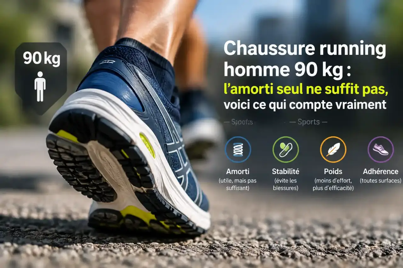 Chaussure running homme 90 kg : l'amorti seul ne suffit pas, voici ce qui compte vraiment
