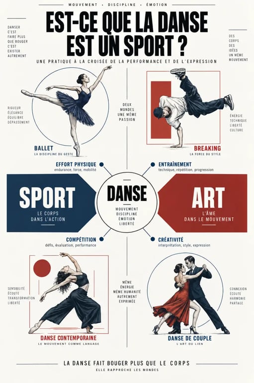 Est-ce que la danse est un sport : infographie sur les dimensions sportive et artistique de la danse